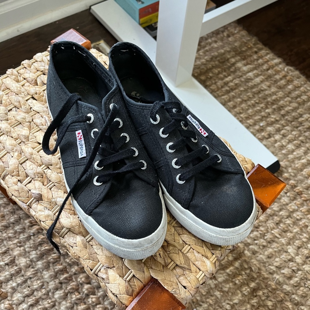 Black Platform Supergas size 38